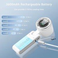 2025 New Hanging Neck Outdoor 180 Degree Folding Desktop Mini Fan Hand-held Folding High-speed Powerful Turbo Fan