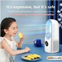 Portable USB Air Cooler Leafless Electric Fan 6 Speed Silent Timer Air Conditioner Cooling Fan Humidifier Conditioning Fan