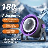 New 2500mAH Portable Electric Fan with Ambient Light Turbo Mute Electric Fan Desktop Wall Mount Ceiling Air Cooler