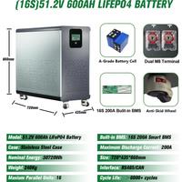 48V 600Ah LiFePO4 Lithium Battery Pack 30Kwh 100Ah 120Ah 200Ah 300Ah Built-in 200A BMS 6000+ Cycle For Solar System EU PL Stock