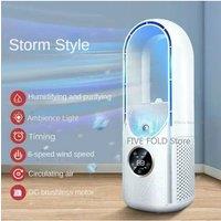 2025 Bladeless Fan 6 Speed Desktop Fanless Blade Cooler Cooling Fan for Office Portable Silent Fans Humidifier Air Conditioner