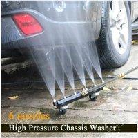 Pressure Washer Chassis Cleaner, 6 Nozzle Garden Cleaner 4000 PSI Water Broom Cleaning Tool Kit Stainless Steel w/2 Extensions