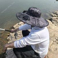 Solar fan hat for men summer outdoor hiking and fishing UV protection sun shading super large eave sun protection fisherman hat