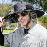 For Outdoor Camping Fishing Hiking Sunscreen Fisherman Hat Solar Fan Cap Portable Solar Charging Cap with Fan