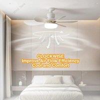 6-blade fan Modern ceiling fan with light with remote control E27 LED ceiling fan Lamps for room living room bedroom kitchen