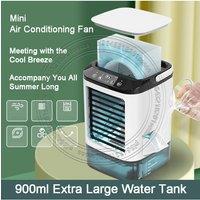 Desktop Air Conditioner Portable Fan Dual Spray Ultrasonic Atomization 3-Speed Mute Air Cooler Night Light Electric Fan for Home
