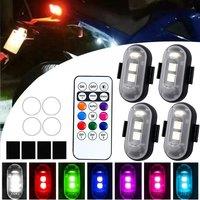 Wireless RGB strobe light, Rechargeable anti-collision light, LED Strobe Lights Car Decor Atmosphere Light, 8 Colors Warning L