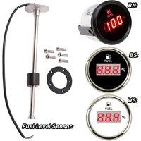 Auto 100 150 200 250 300 350 450mm 240-33ohm 0-190ohm Input Signal Fuel Level Sensors 52mm Digital Fuel Gauge with Red Backlight
