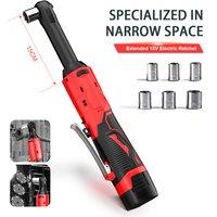 15cm Electric Ratchet 18V Cordless 90 Degree Right Angle Torque Lithium-Ion Auto Ratchet Repair Tool Set