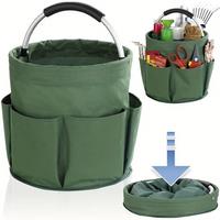 600D Oxford Cloth Bucket 17L Large Storage Tool Organizer Bag, Storage Basket With 6 Compartments And Large Central Compartment