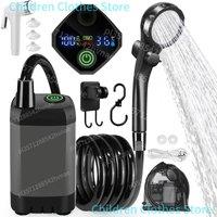 6000mAh Outdoor Camping Shower Set Waterproof with Digital Display Portable Electric Shower Pump for Hiking Travel Pet Watering