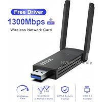 WiFi 5 AC1300 USB Wifi Adapter Dual Band 2.4G 5G 1300Mbps Wifi USB Network Card Wireless Dongle Receiver RTL8812CU Antenna