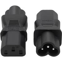 1PCS Black Straight Elbow IEC320 C6 Male to C13 Female Power Adapter Plug C6 Clover Leaf Plug PDU Cabinet Power Plug Converter
