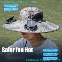 Wide Brim Solar Dual Fan Hat Outdoor Camping Fishing Hat Anti-UV FanHat for Men Mountain Climbing Sun Protection FishermanHat