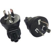 1PCS Black 10A 250V Straight Elbow China Australia New Zealand 3 Prong male to IEC320 C5 Clover Leaf female Power Adapter Plug