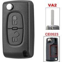 2 Button Flip Remote Key Fob Case Shell For Peugeot 308 207 307 3008 5008 Citroen C2 C3 Picasso C4 Dispatch CE0523 VA2