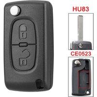 2 Button Remote Key Fob Case Shekll CE0523 HU83 Blade For Peugeot 207 307 308 3008 5008 807 Expert Citroen C2 C3 Picasso C4 C8