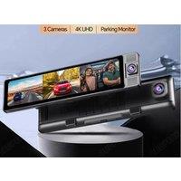 3 Cameras Car Rearview Mirror 11.26" IPS Dash Cam video Recorder 2K UHD Front/Cabin/Rear Camera GPS Tracker 24h Parking Monitor
