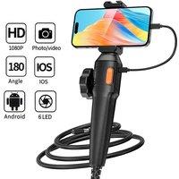 6.0mm/8.5mm Articulating Borescope 1M 1080P 2-Way 180 Steering Handheld Industrial Endoscope Inspection Camera for iOS/Type C