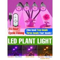 LED Grow Light Full Spectrum Plant Cultivation Lamp 4/8/12 Hours Timing Auto On/Off For Indoor Growth Box Desktop Potted Flowers