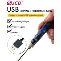 JCD Portable USB Soldering Iron 5V 8W Electric Heating Tools Rework With Indicator Light Handle Welding Gun BGA Repair Tool