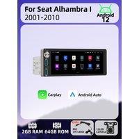 Wireless Carplay Autoradio 6.86" 1 Din Radio Android Car Multimedia for Seat Alhambra I 2001-2010 Head Unit GPS Navigation Wifi