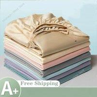 Comfortable and skin-friendly Bed Sheet with Elastic Bands Luxury Mattress Cover Single Double King Queen Size Bed Cover