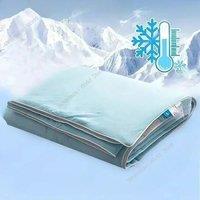 Cooling Blanket for Bed Silky Air Condition Comforter Lightweight Cooled Summer Quilt with Double Side Cold & Cooling Fabric