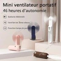 USB Mini Fan Portable Handheld Electric Fan Rechargeable Quiet Pocket Cooling Hand Ventilador with Light Office Outdoor