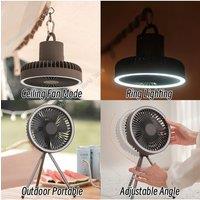 10000mAh 4000mAh Camping Fan Rechargeable Desktop Portable Circulator Wireless Ceiling Electric Fan with Power Bank LED Lighting