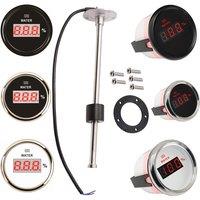 Auto Boat 100 150 200 250 300 350 450mm Water Level Sensors Sending Unit 52mm Digital Water Level Gauges with Red Backlight