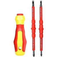 3Pcs/set 3-in-1 Insulated Screwdriver Set Multi-Purpose Electrician Screwdriver Bits Slotted Cross Head Repaire Tools
