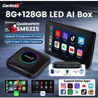 128GB CarlinKit LED Wireless CarPlay Android Auto Box CarPlay Ai Box Android 13 Video Playback Split Screen Qualcomm 8cores FOTA