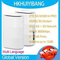 Unlocked ZTE 5G Indoor CPE MC801A PRO Wi-Fi 6 AX3600 Wireless Modem SDX62 5G NSA SA 4G LTE CAT16 Gigabit Sim Card WiFi Router