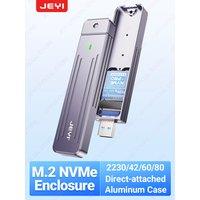 JEYI M.2 NVMe(USB 3.2 10Gbps)Direct-attach Enclosure,USB-A Plug In-line Aluminum 2242 2280 SSD Case With Magnet Protective Case