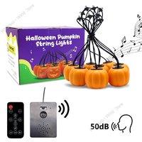 Animatronic Pumpkin Lights, Halloween Fairy Lights, Talking Projection Lamp, Battery Operated & Type-C Halloween Decoration