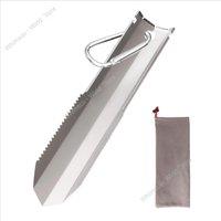 Taruor Titanium Garden Hand Serrated Shovel Outdoor Camping Hiking Backpacking Trowel with Clip