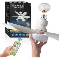 LED 40W Ceiling Fan Light E27 with Remote Control for Dimming, Suitable for Living Room, Study, Household Use, 85-265V
