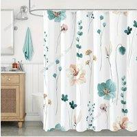 1pc Modern Watercolor Floral Shower Curtain Set with Hooks - Waterproof and Minimalist Design for Bathroom Totoro bathroom