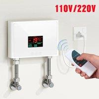 110V/220V Instant Water Heater Bathroom Kitchen Wall Mounted Electric Water Heater Tankless Water Heater with Remote Control
