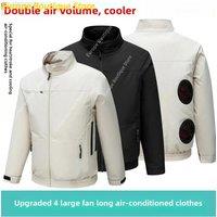 Smart Air Conditioner Work Uniform Clothes with 4 Fans Outdoor Labor Protection USB Fan Workwear Casual Men's Suit