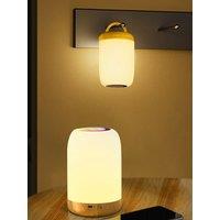 Dimmable Bedside Lamp,Portable Night Lights, Wood Nursery Light with Time and Temperature Display for Party Gift Home Decor