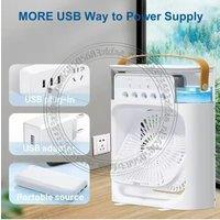 3 In 1 Summer Cooling Fan Portable Desktop Humidifier USB Mini Air Conditioners Night Light Water Mist For Home Or Office
