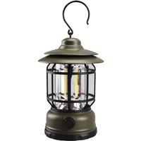 LED Camping Lantern, Handheld Infinite Dimming, Type-C Fast Charging, Rotary Switch & Hook for Home Hiking Fishing Night Walks