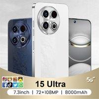2025 New 15 Ultra Original Cellphones 4G 5G Dual Sim Mobile Phones Android Global Version 7.3inch Cell Phone 7800mAh Smartphone