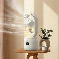 2025 New Sunshade Spray Leafless Fan Office Desk Charging Small Desktop Night Light Electric Mute Portable