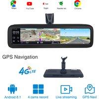 12" IPS 4 Cameras Car Rearview Mirror DVR 4G ADAS Wifi GPS Navigation Android 8.1 2G+32GB 4K 1080P Dash Cam Video Recorder