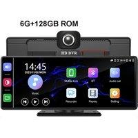 10.26 inch Car GPS Navigation DVR Camera 6G+128G ROM Carplayer Android 13 ADAS 4G WiFi Dash Cam Video Recorder Night Version