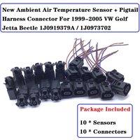 10 x Ambient Air Temperature Sensor+Connector for VW Golf Jetta Beetle 1J0919379A / 1J0973702 / 1J0 919 379A / 1J0 973 702