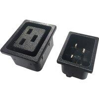2PCS Black 16A 250V IEC320 C19 C20 universal Panel Mount Power Adaptor Plug connector socket PDU/UPS Industrial AC power socket